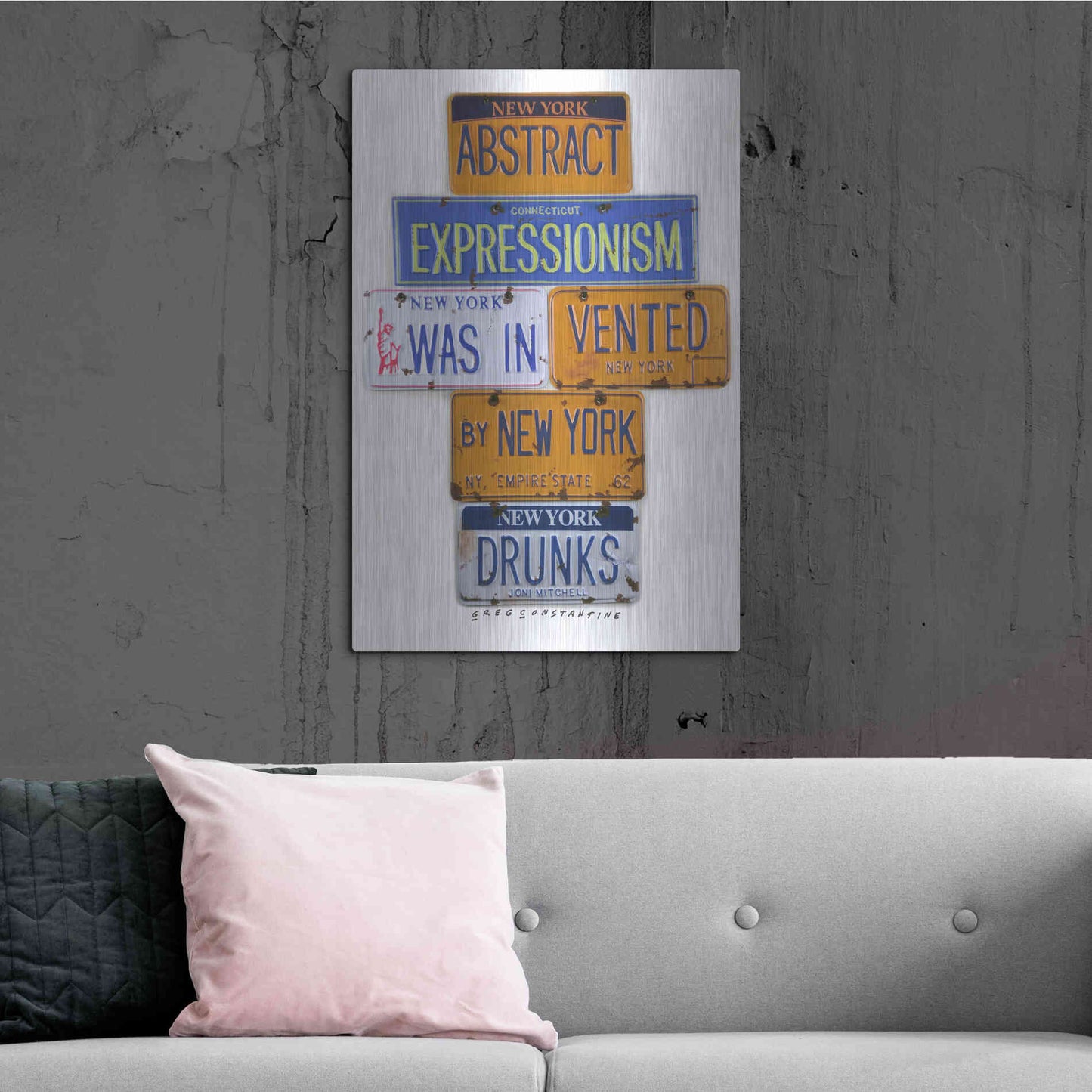 Luxe Metal Art 'Mitchell NY Drunks' by Gregory Constantine, Metal Wall Art,24x36
