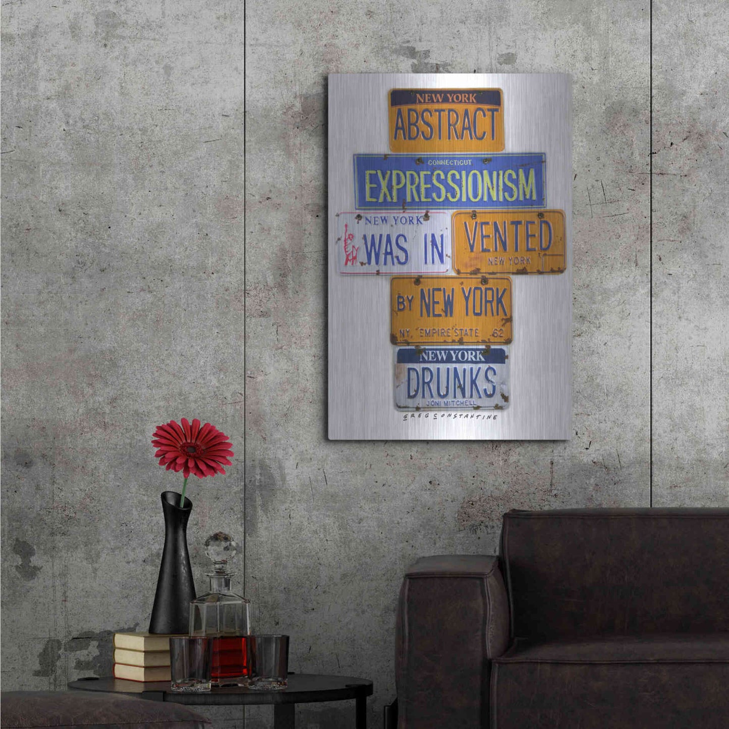 Luxe Metal Art 'Mitchell NY Drunks' by Gregory Constantine, Metal Wall Art,24x36