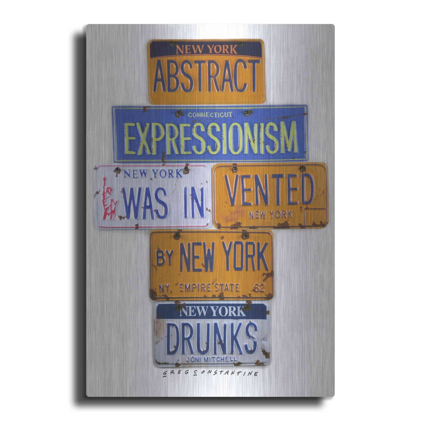 Luxe Metal Art 'Mitchell NY Drunks' by Gregory Constantine, Metal Wall Art
