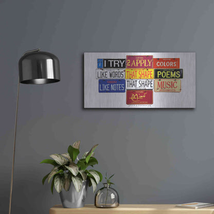 Luxe Metal Art 'Miro Colors' by Gregory Constantine, Metal Wall Art,24x12
