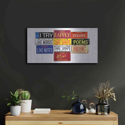 Luxe Metal Art 'Miro Colors' by Gregory Constantine, Metal Wall Art,24x12