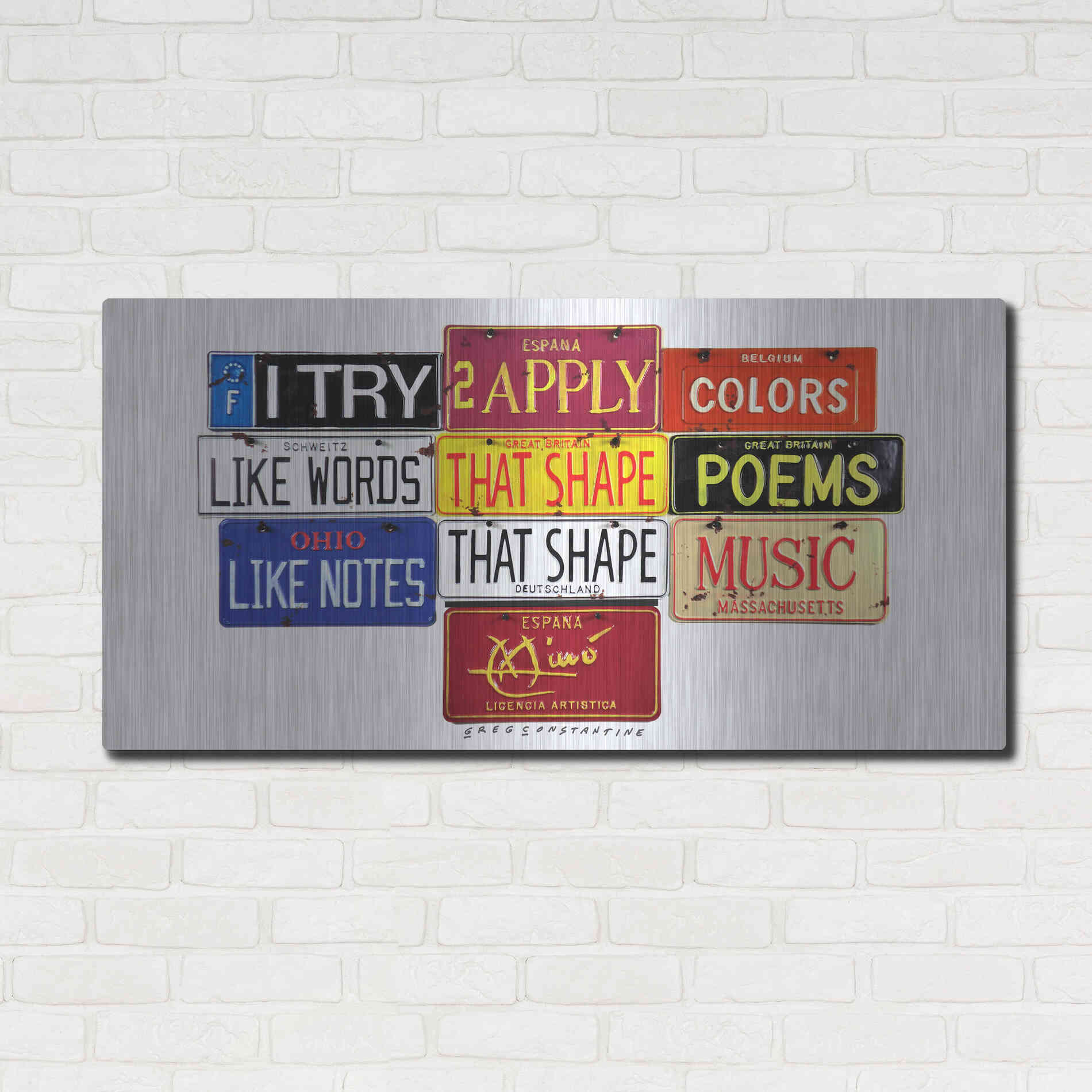 Luxe Metal Art 'Miro Colors' by Gregory Constantine, Metal Wall Art,48x24