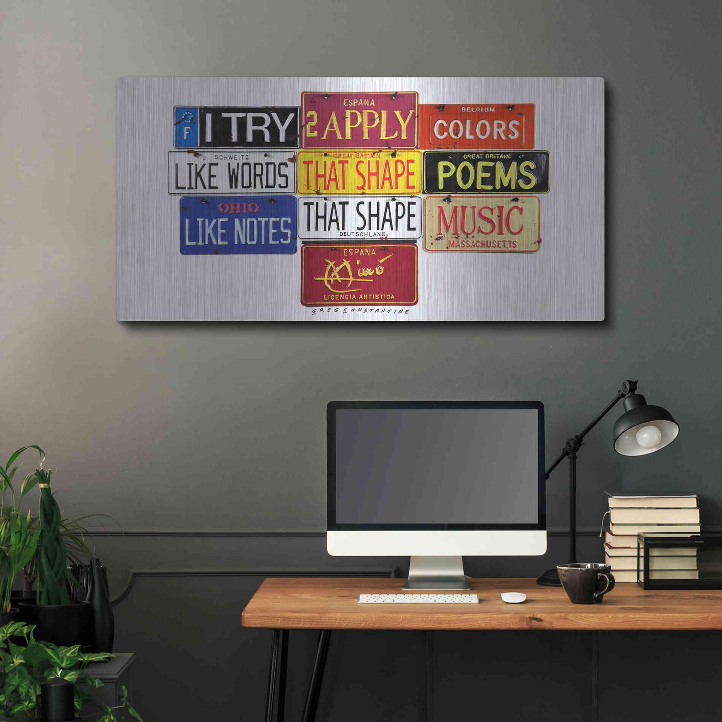 Luxe Metal Art 'Miro Colors' by Gregory Constantine, Metal Wall Art,48x24