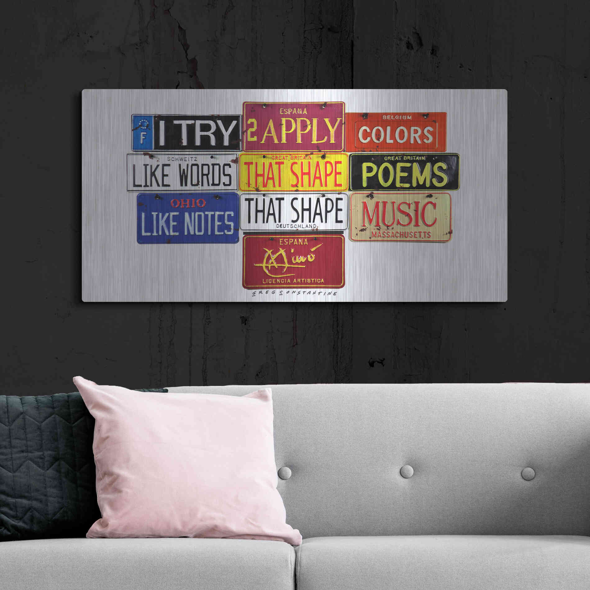 Luxe Metal Art 'Miro Colors' by Gregory Constantine, Metal Wall Art,48x24