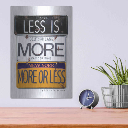 Luxe Metal Art 'Mies Less Is More' by Gregory Constantine, Metal Wall Art,12x16