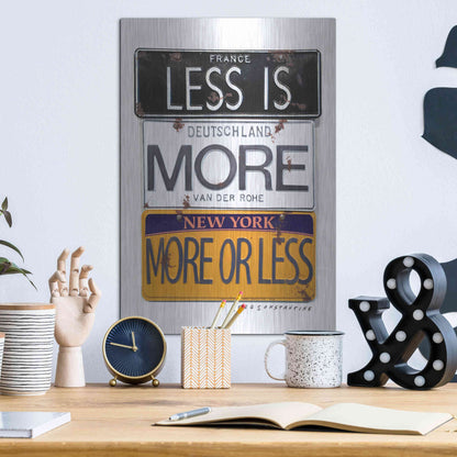 Luxe Metal Art 'Mies Less Is More' by Gregory Constantine, Metal Wall Art,12x16