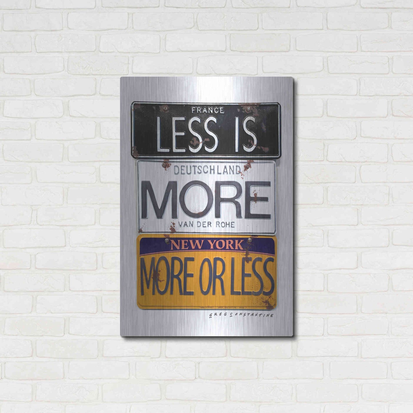 Luxe Metal Art 'Mies Less Is More' by Gregory Constantine, Metal Wall Art,24x36