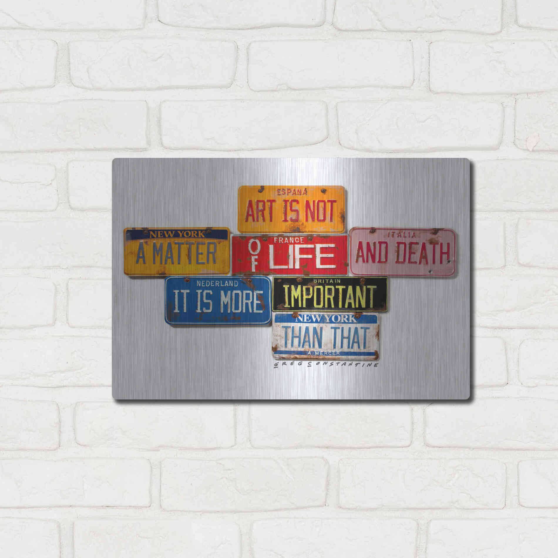 Luxe Metal Art 'Mercer Art Not Life & Death' by Gregory Constantine, Metal Wall Art,16x12