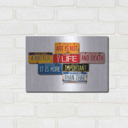 Luxe Metal Art 'Mercer Art Not Life & Death' by Gregory Constantine, Metal Wall Art,16x12