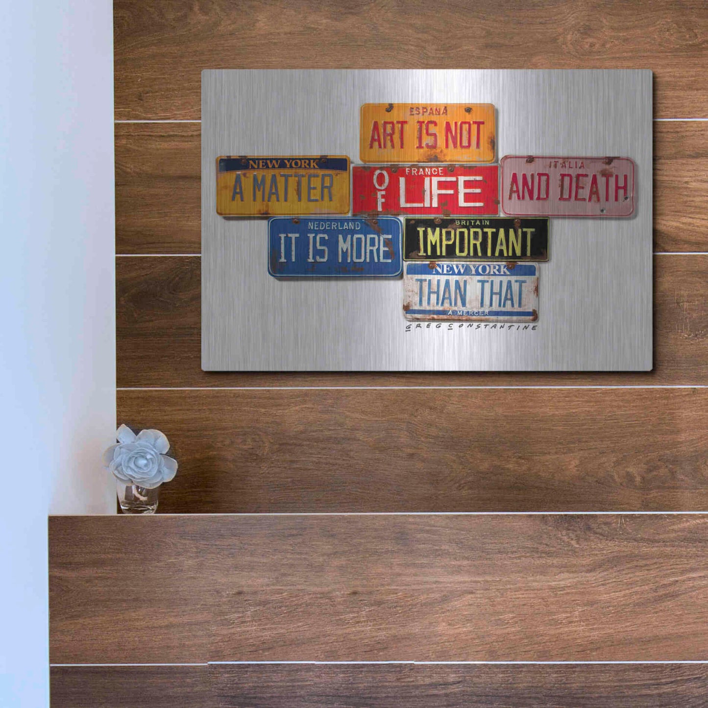Luxe Metal Art 'Mercer Art Not Life & Death' by Gregory Constantine, Metal Wall Art,16x12