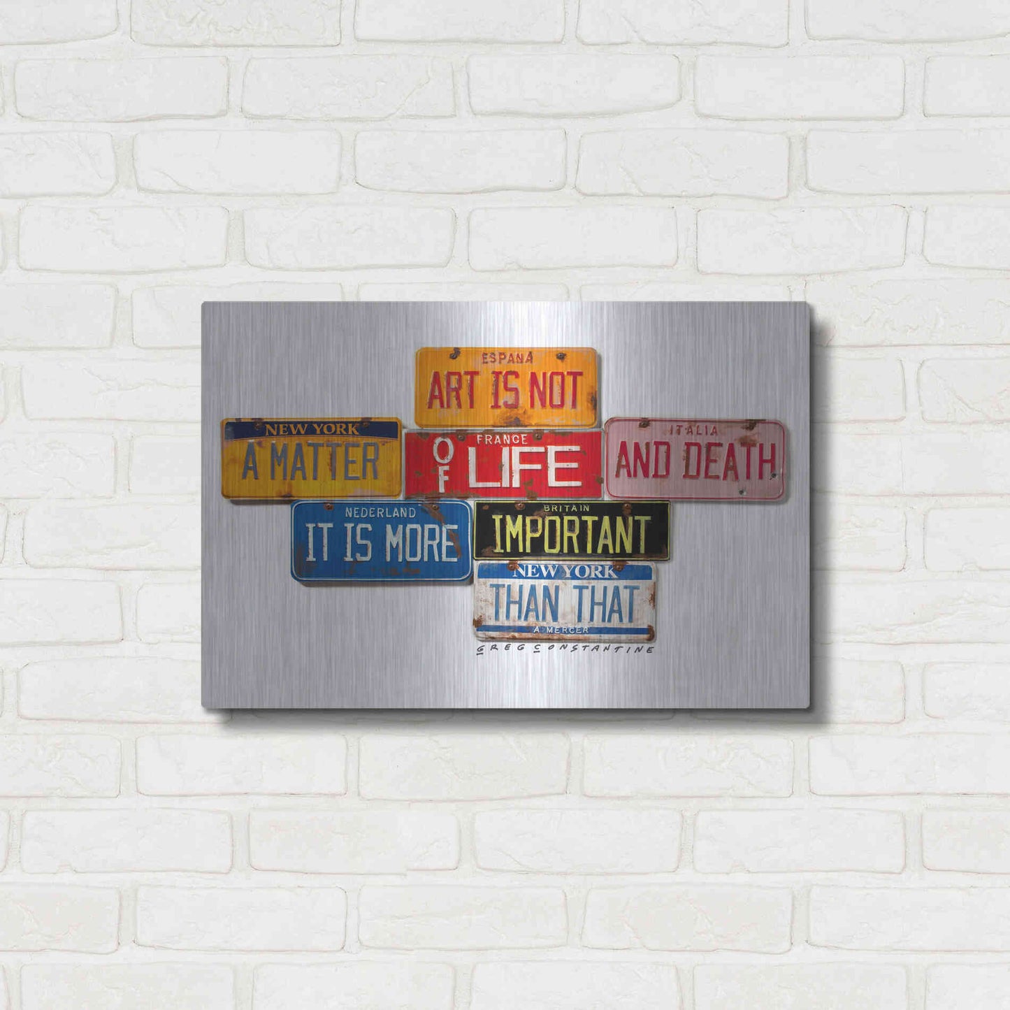 Luxe Metal Art 'Mercer Art Not Life & Death' by Gregory Constantine, Metal Wall Art,24x16