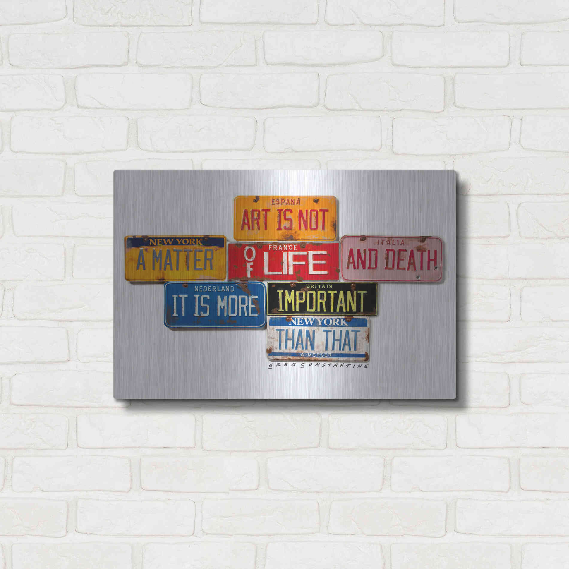 Luxe Metal Art 'Mercer Art Not Life & Death' by Gregory Constantine, Metal Wall Art,24x16