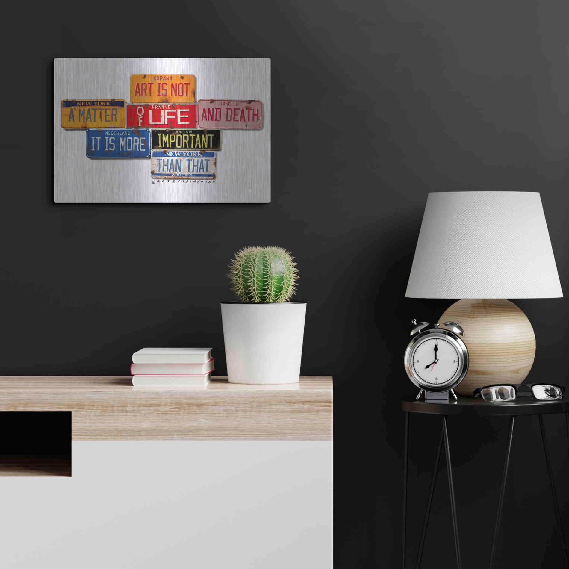 Luxe Metal Art 'Mercer Art Not Life & Death' by Gregory Constantine, Metal Wall Art,24x16