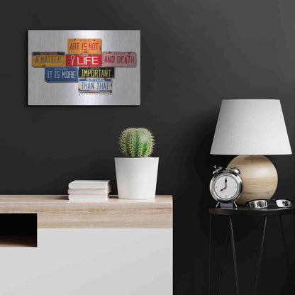 Luxe Metal Art 'Mercer Art Not Life & Death' by Gregory Constantine, Metal Wall Art,24x16