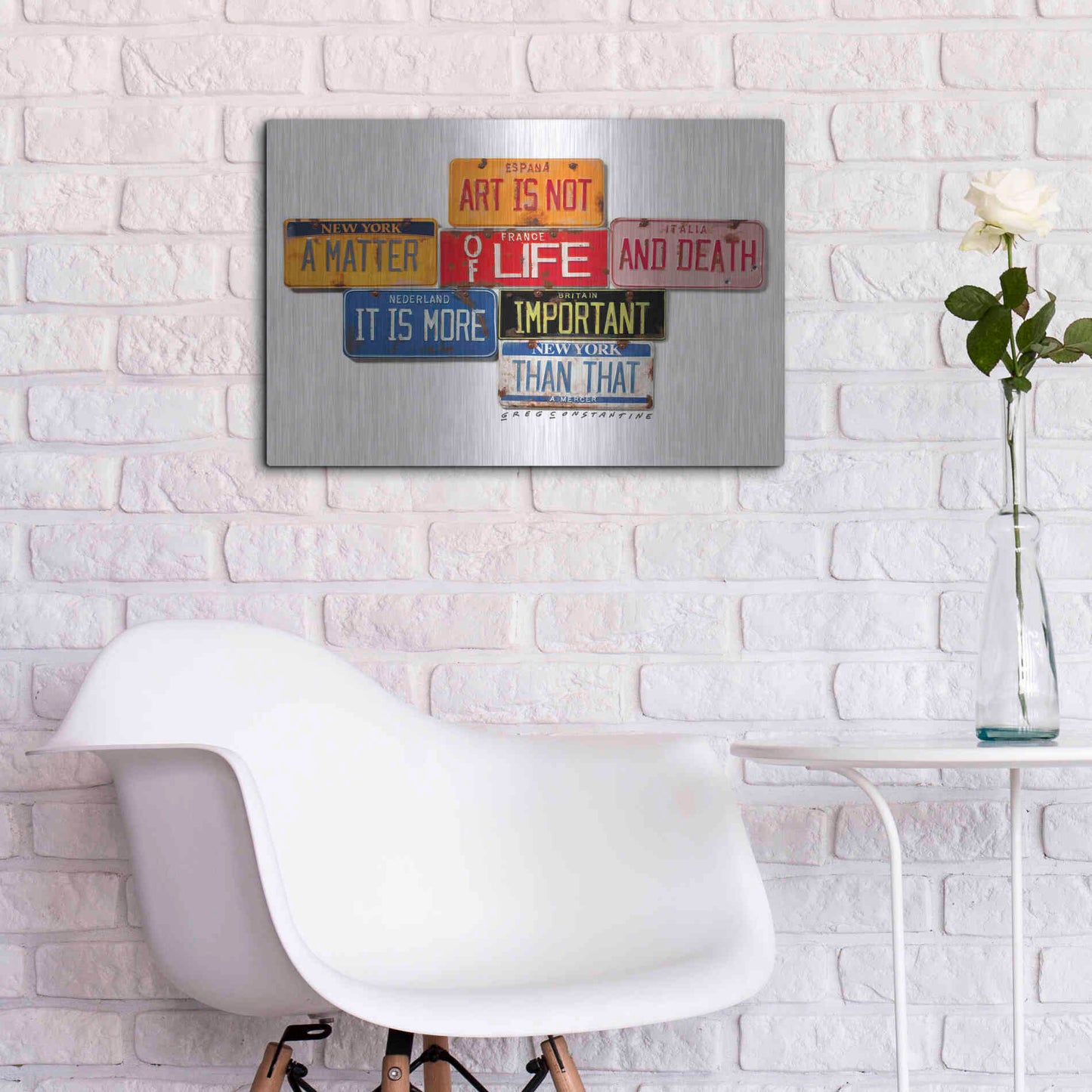 Luxe Metal Art 'Mercer Art Not Life & Death' by Gregory Constantine, Metal Wall Art,24x16