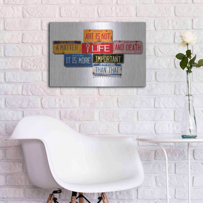 Luxe Metal Art 'Mercer Art Not Life & Death' by Gregory Constantine, Metal Wall Art,24x16