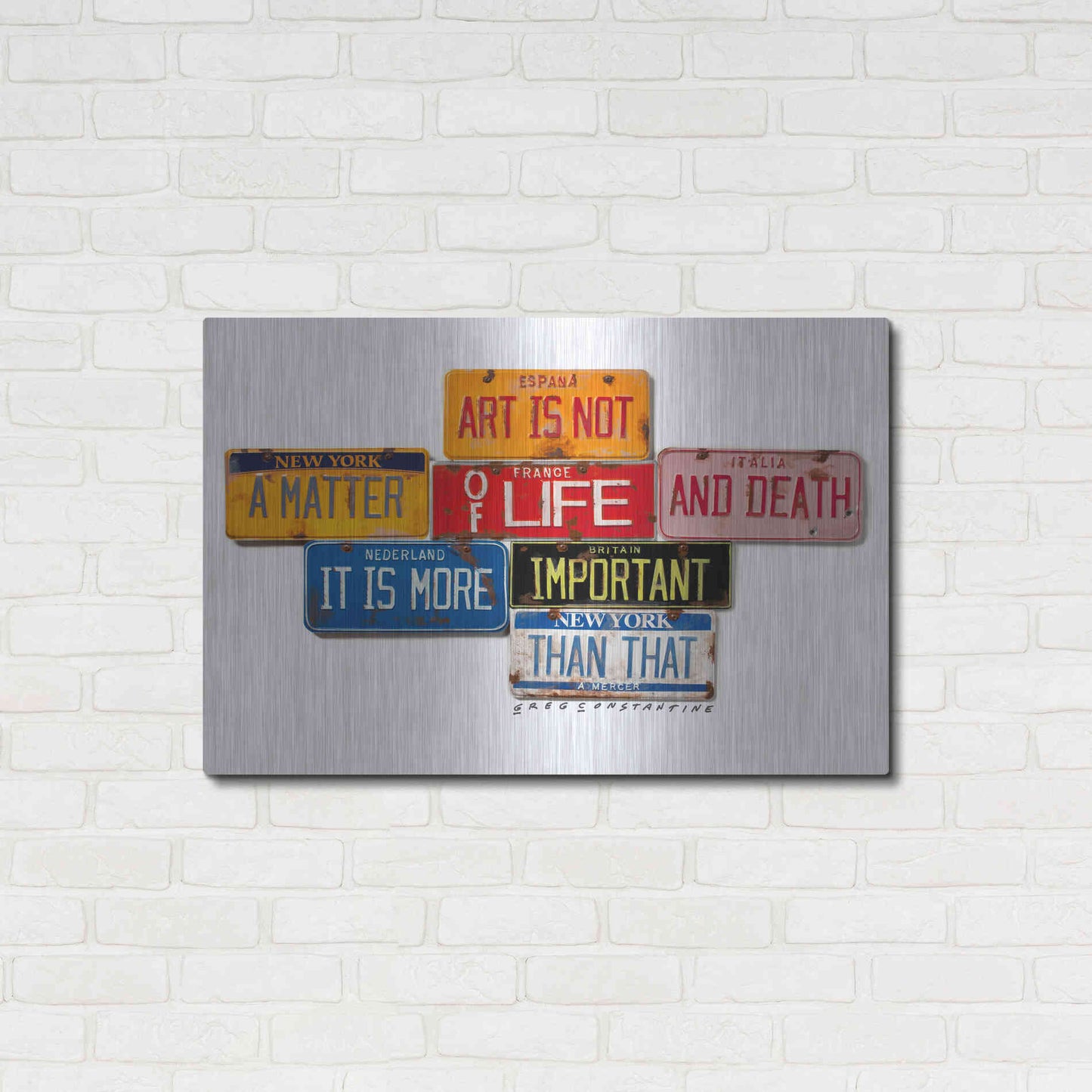 Luxe Metal Art 'Mercer Art Not Life & Death' by Gregory Constantine, Metal Wall Art,36x24