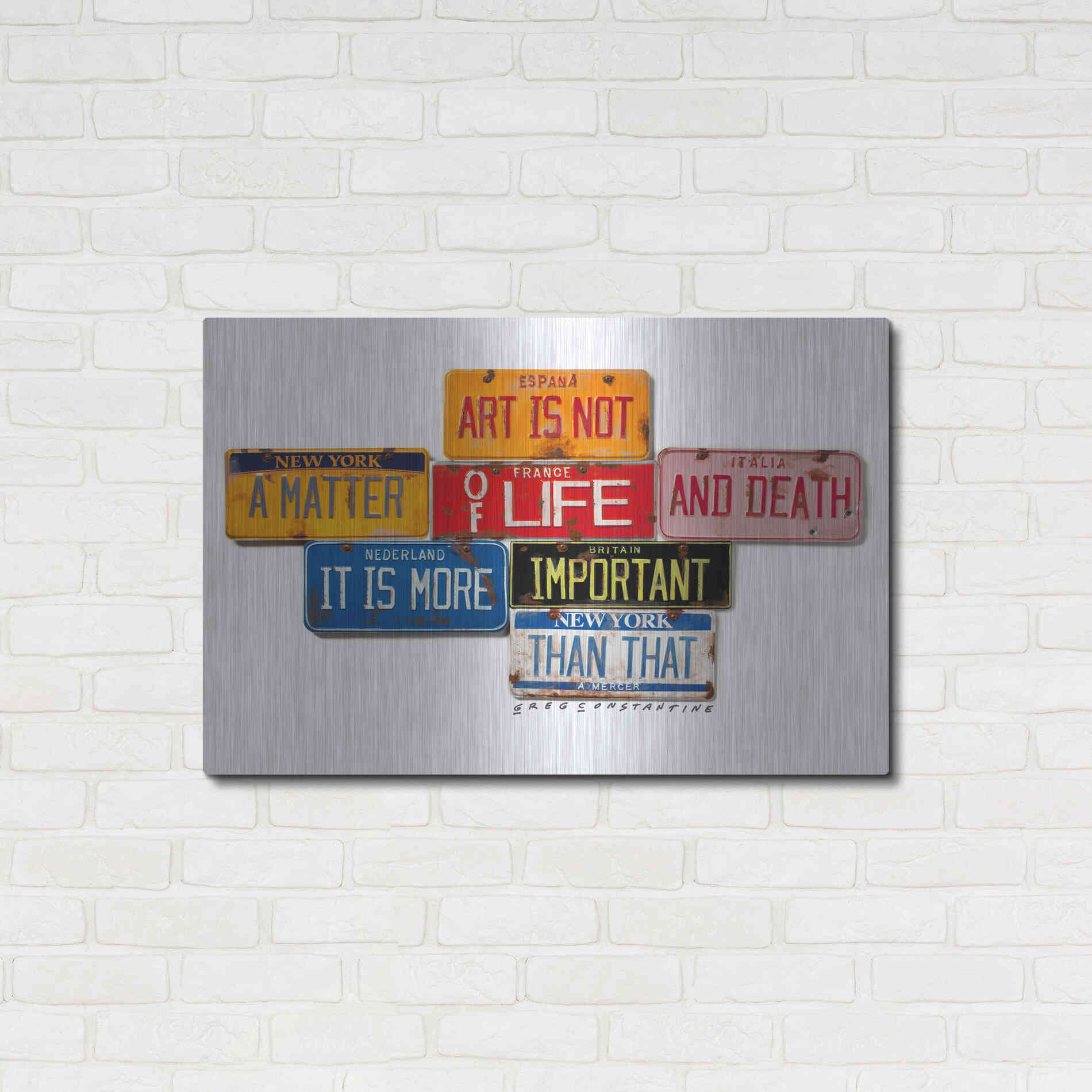 Luxe Metal Art 'Mercer Art Not Life & Death' by Gregory Constantine, Metal Wall Art,36x24