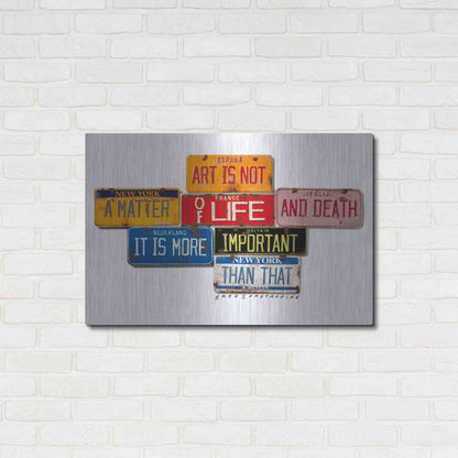 Luxe Metal Art 'Mercer Art Not Life & Death' by Gregory Constantine, Metal Wall Art,36x24