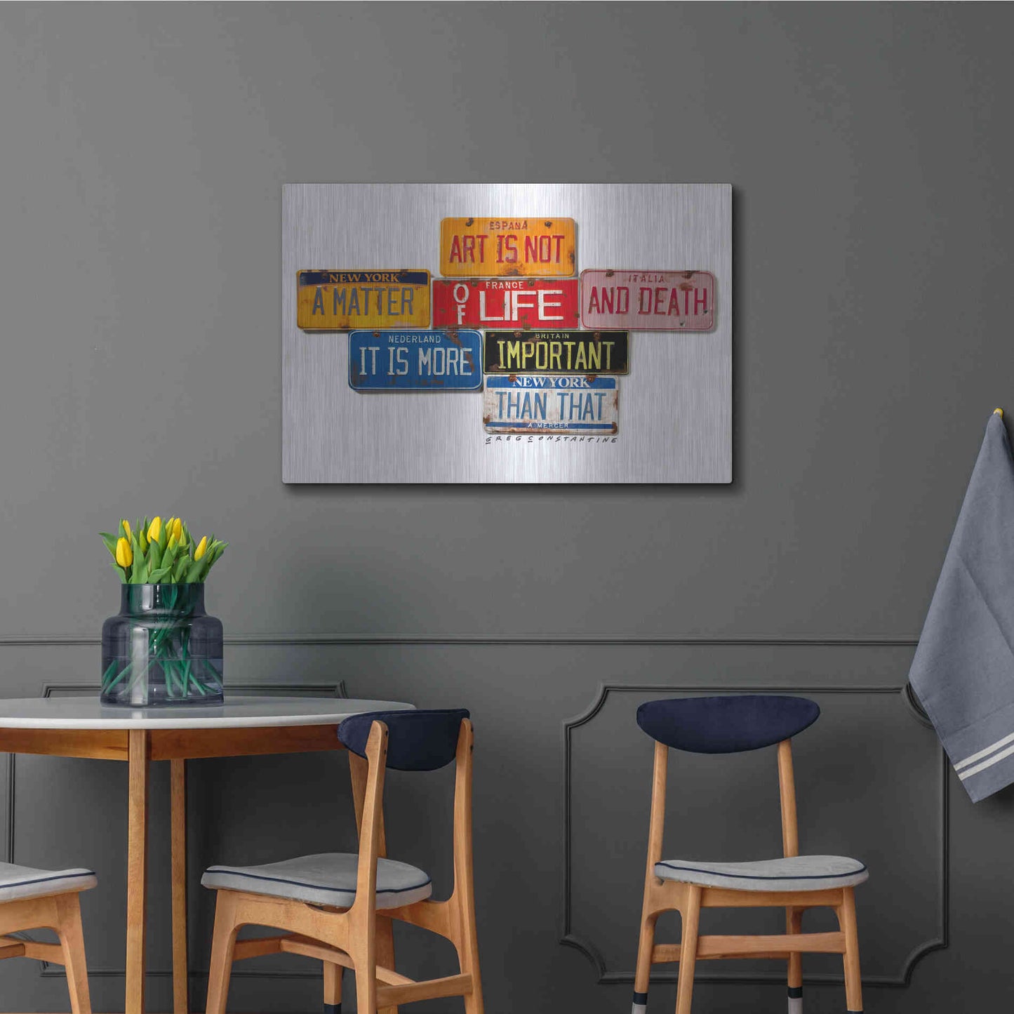 Luxe Metal Art 'Mercer Art Not Life & Death' by Gregory Constantine, Metal Wall Art,36x24