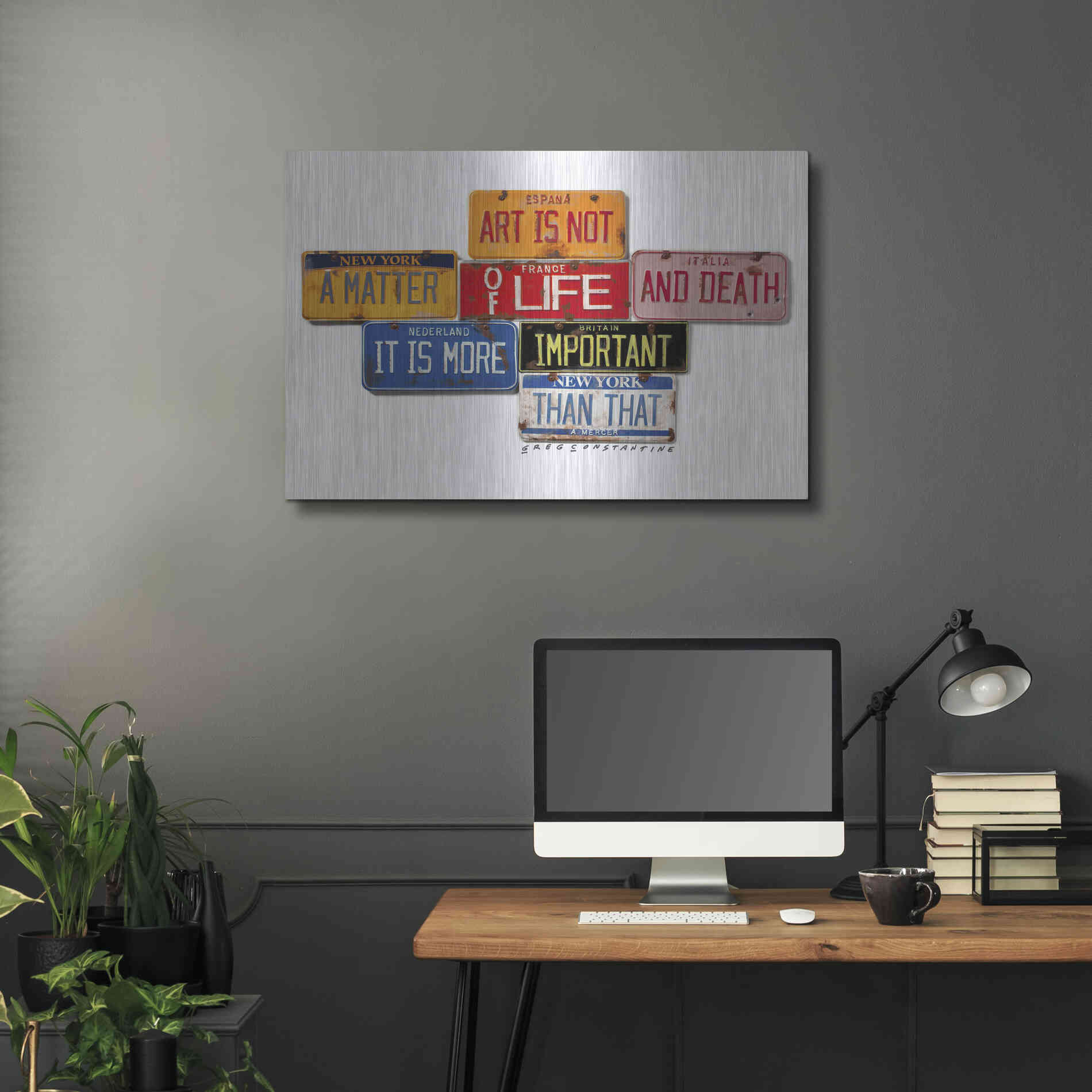 Luxe Metal Art 'Mercer Art Not Life & Death' by Gregory Constantine, Metal Wall Art,36x24