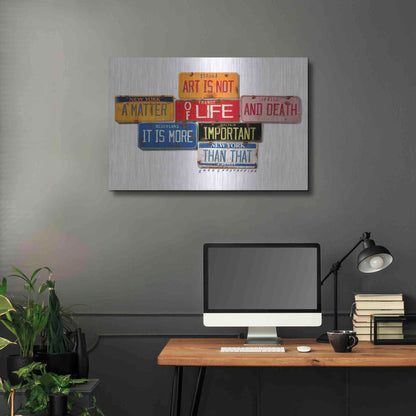 Luxe Metal Art 'Mercer Art Not Life & Death' by Gregory Constantine, Metal Wall Art,36x24