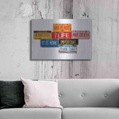 Luxe Metal Art 'Mercer Art Not Life & Death' by Gregory Constantine, Metal Wall Art,36x24