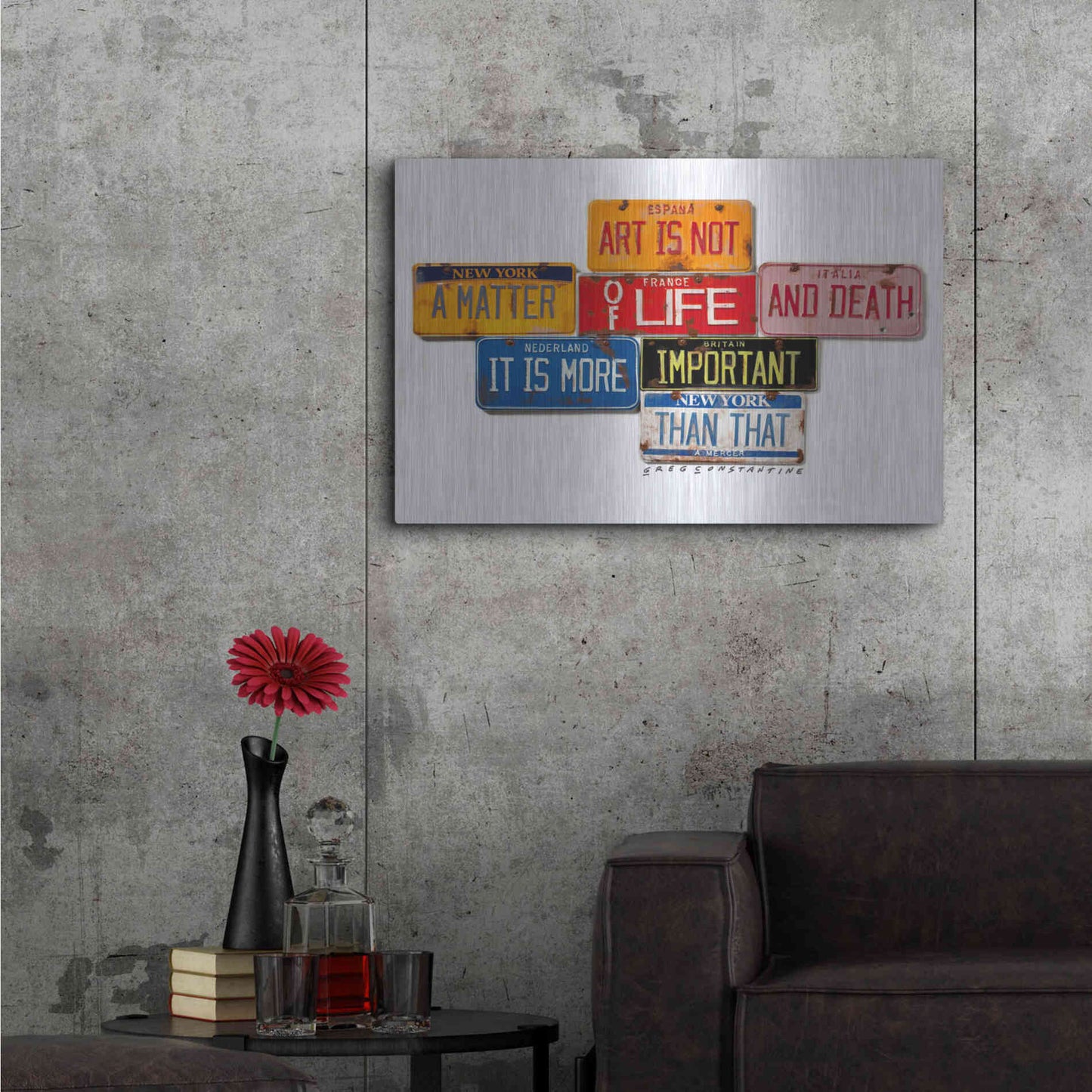 Luxe Metal Art 'Mercer Art Not Life & Death' by Gregory Constantine, Metal Wall Art,36x24