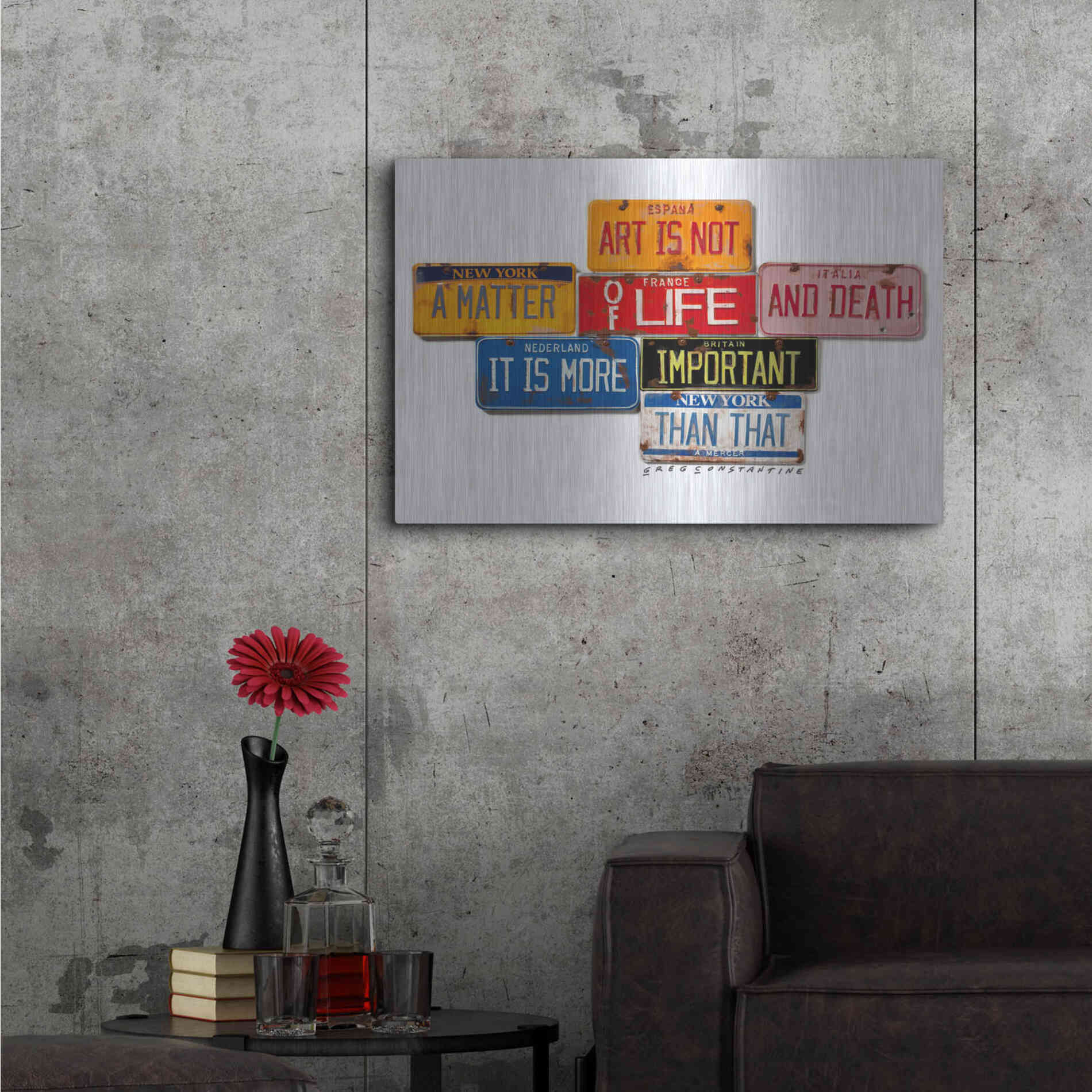 Luxe Metal Art 'Mercer Art Not Life & Death' by Gregory Constantine, Metal Wall Art,36x24
