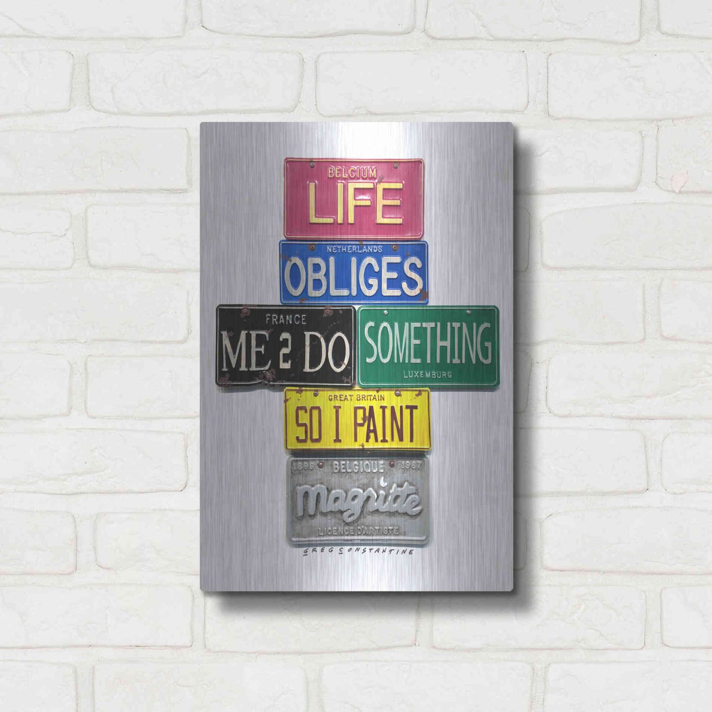 Luxe Metal Art 'Magritte So I Paint' by Gregory Constantine, Metal Wall Art,12x16