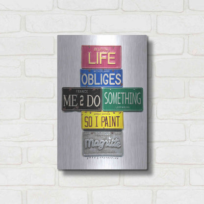 Luxe Metal Art 'Magritte So I Paint' by Gregory Constantine, Metal Wall Art,12x16
