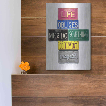 Luxe Metal Art 'Magritte So I Paint' by Gregory Constantine, Metal Wall Art,12x16