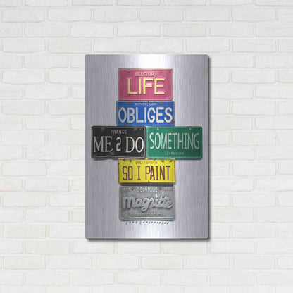 Luxe Metal Art 'Magritte So I Paint' by Gregory Constantine, Metal Wall Art,24x36