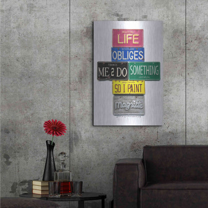 Luxe Metal Art 'Magritte So I Paint' by Gregory Constantine, Metal Wall Art,24x36