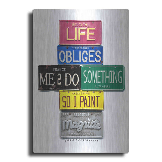 Luxe Metal Art 'Magritte So I Paint' by Gregory Constantine, Metal Wall Art