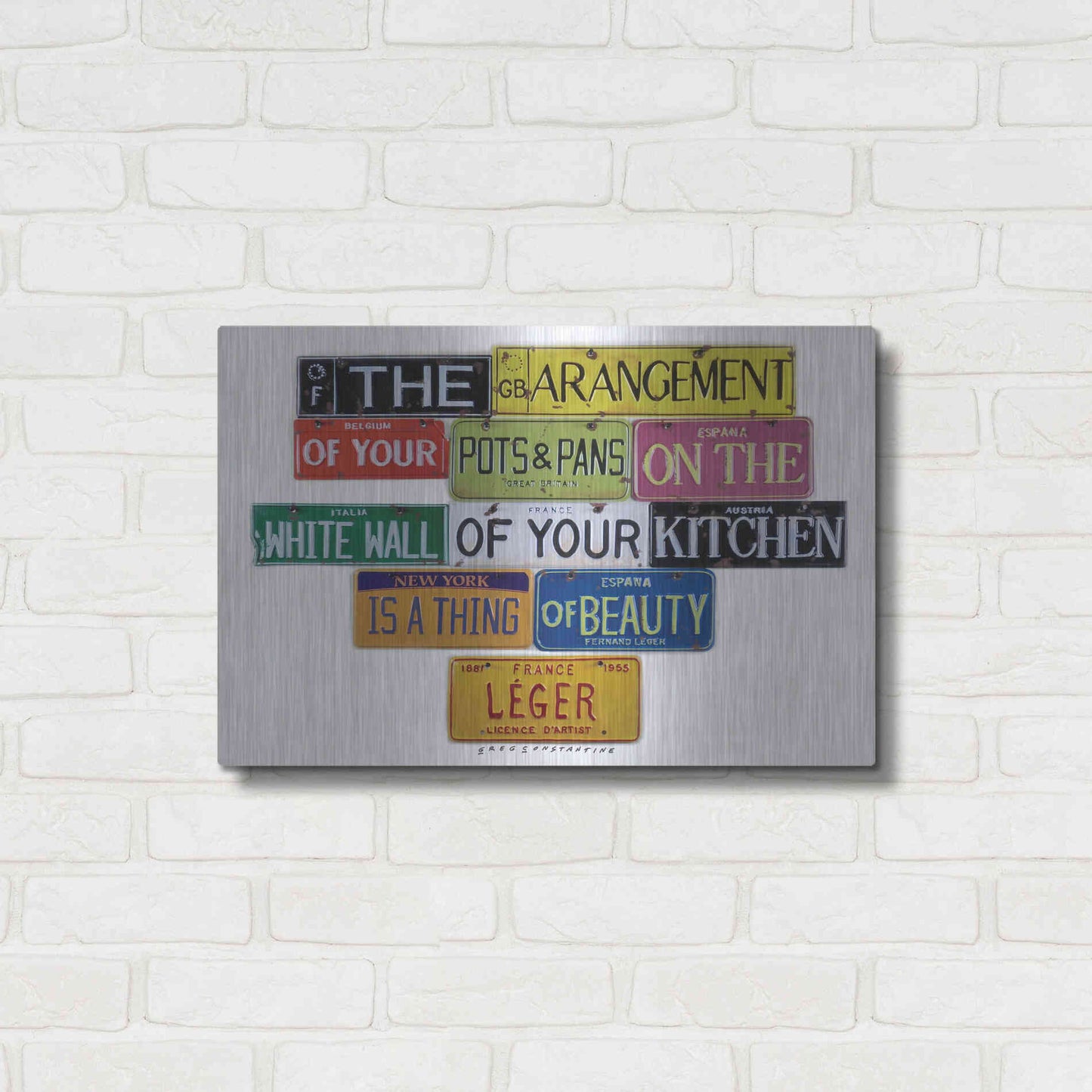 Luxe Metal Art 'Leger Pots Pans' by Gregory Constantine, Metal Wall Art,24x16