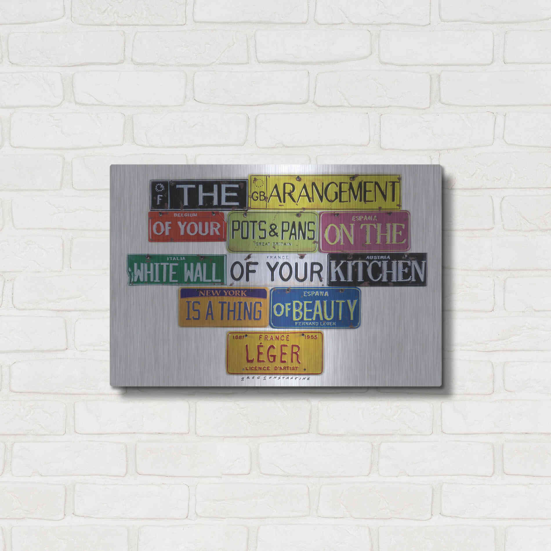 Luxe Metal Art 'Leger Pots Pans' by Gregory Constantine, Metal Wall Art,24x16