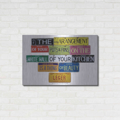 Luxe Metal Art 'Leger Pots Pans' by Gregory Constantine, Metal Wall Art,36x24