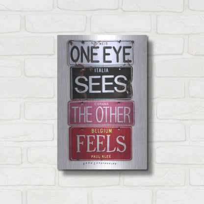 Luxe Metal Art 'Klee One Eye Sees' by Gregory Constantine, Metal Wall Art,12x16