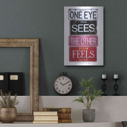 Luxe Metal Art 'Klee One Eye Sees' by Gregory Constantine, Metal Wall Art,12x16