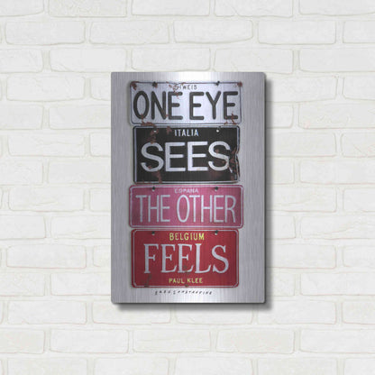 Luxe Metal Art 'Klee One Eye Sees' by Gregory Constantine, Metal Wall Art,16x24
