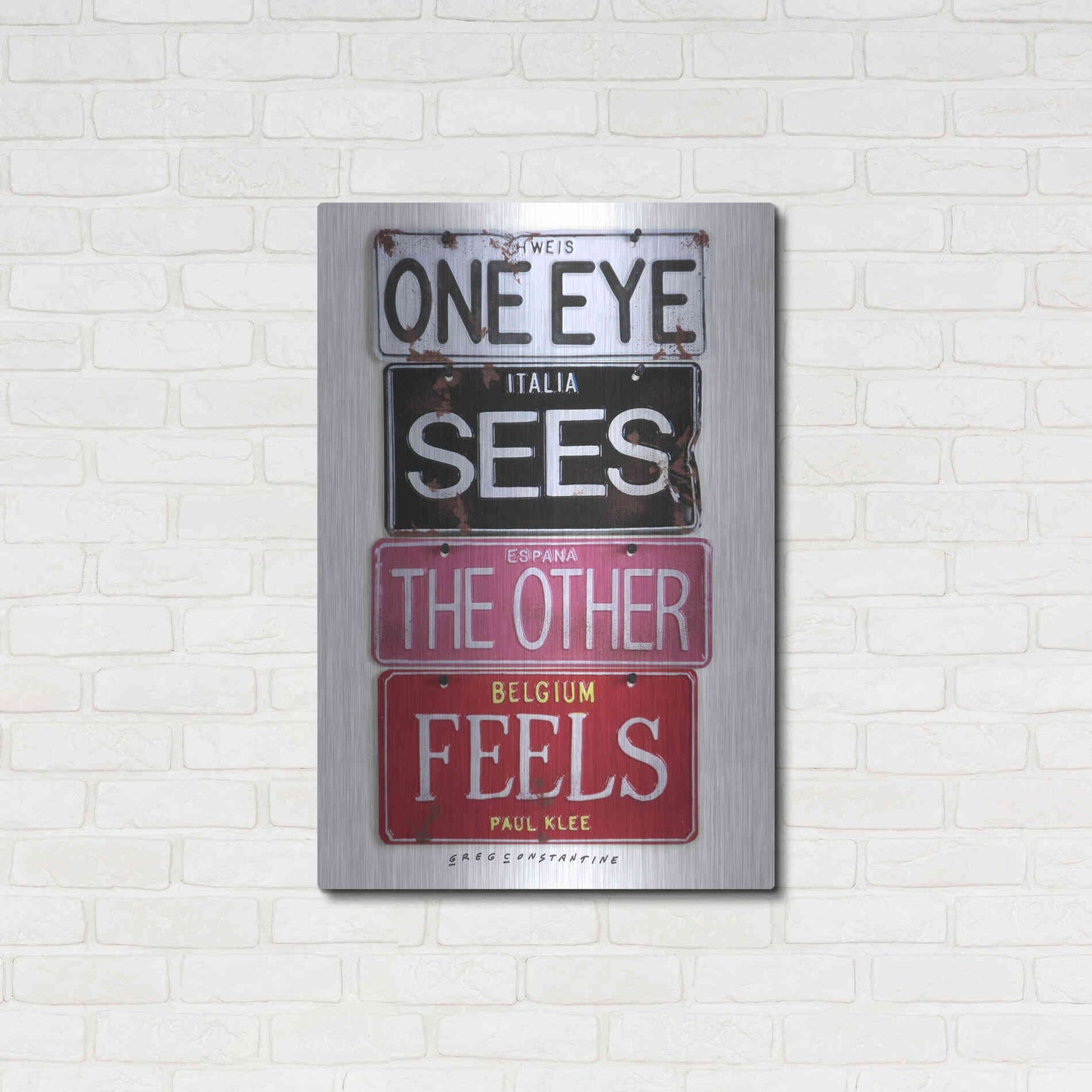 Luxe Metal Art 'Klee One Eye Sees' by Gregory Constantine, Metal Wall Art,24x36