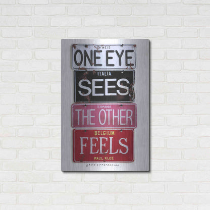 Luxe Metal Art 'Klee One Eye Sees' by Gregory Constantine, Metal Wall Art,24x36