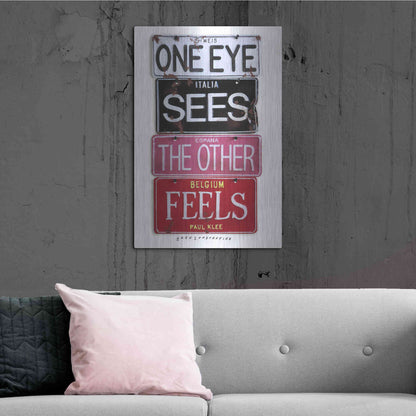Luxe Metal Art 'Klee One Eye Sees' by Gregory Constantine, Metal Wall Art,24x36