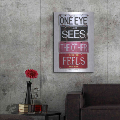 Luxe Metal Art 'Klee One Eye Sees' by Gregory Constantine, Metal Wall Art,24x36
