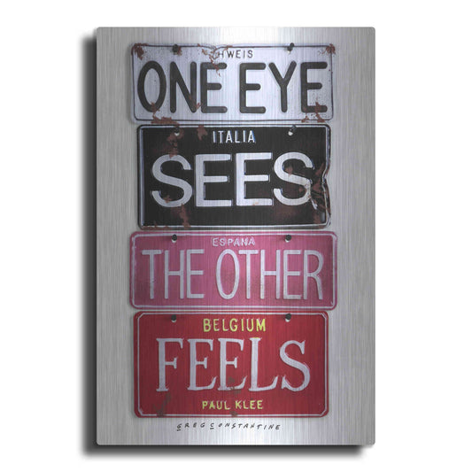 Luxe Metal Art 'Klee One Eye Sees' by Gregory Constantine, Metal Wall Art