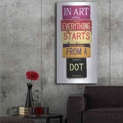 Luxe Metal Art 'Kandinsky Dot' by Gregory Constantine, Metal Wall Art,24x48