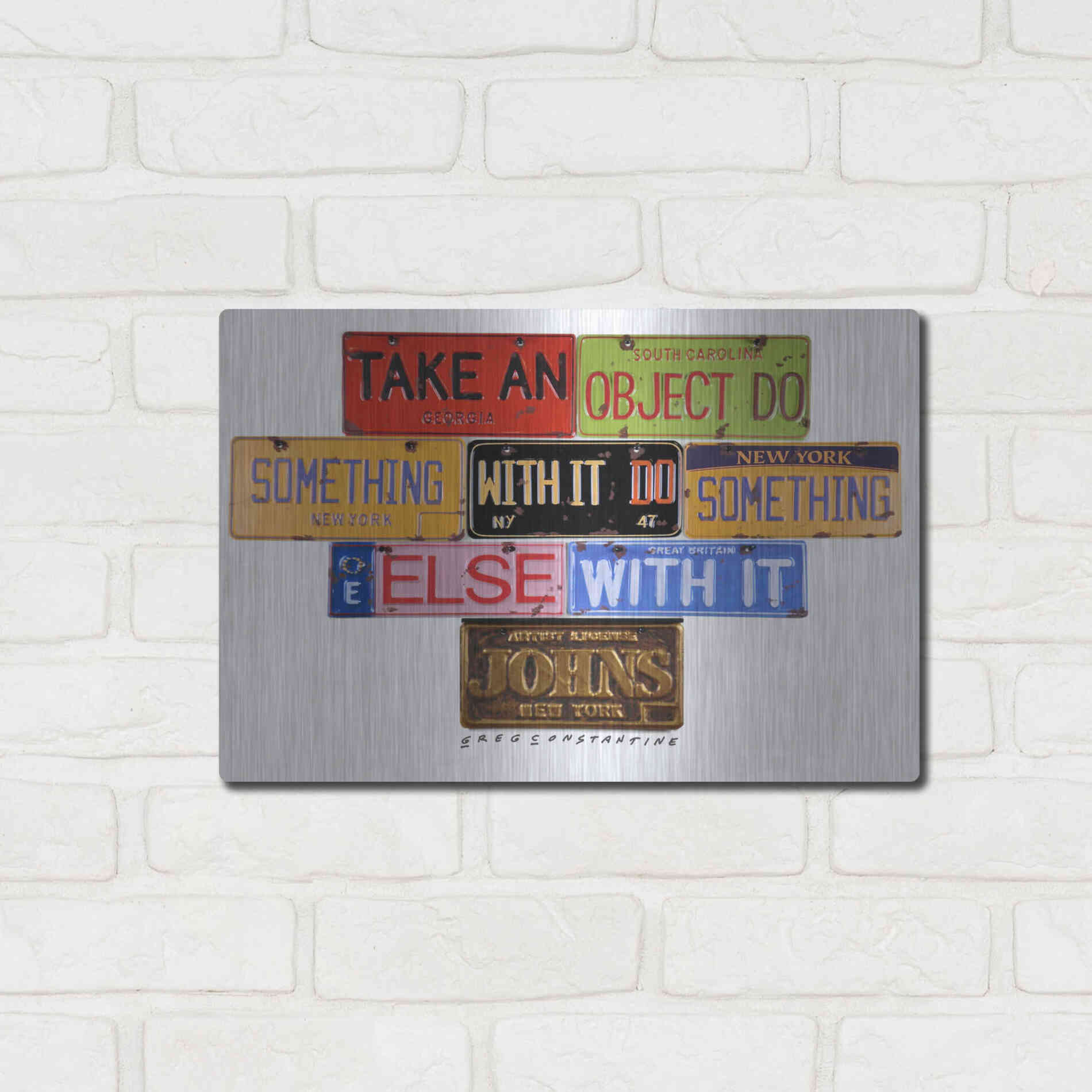 Luxe Metal Art 'Johns Object' by Gregory Constantine, Metal Wall Art,16x12