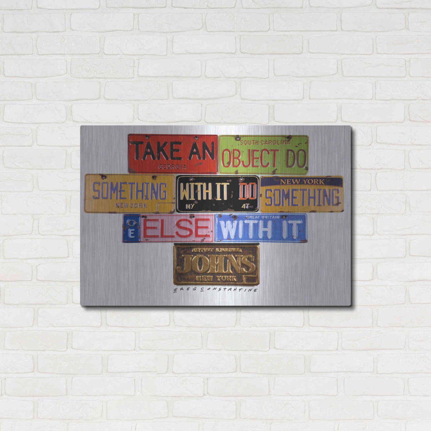 Luxe Metal Art 'Johns Object' by Gregory Constantine, Metal Wall Art,36x24