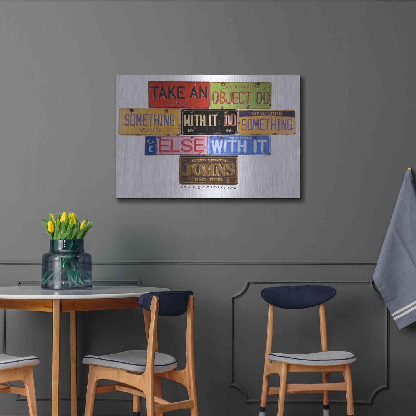 Luxe Metal Art 'Johns Object' by Gregory Constantine, Metal Wall Art,36x24